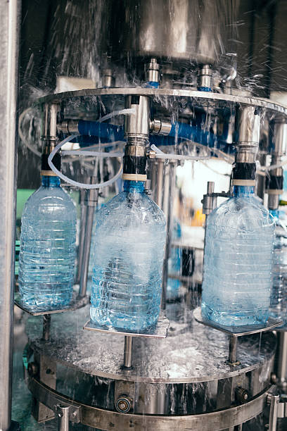 istock Water bottling factory interior 532970786