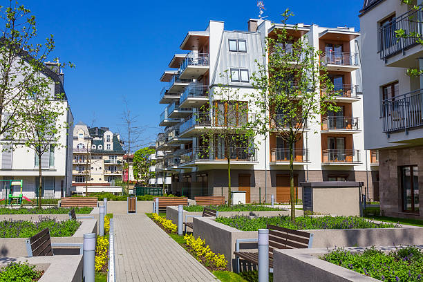 istock Modern colorful complex of apartment buildings 532971144