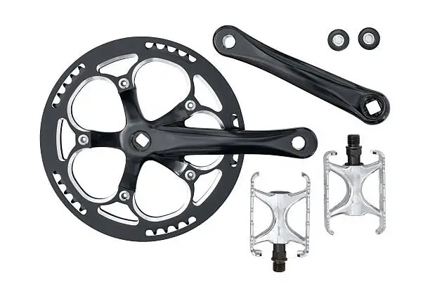 Photo of Bike crankset chainring and pedals set
