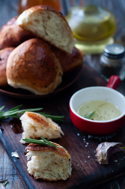 istock tasty bread with oil on plate 532971950