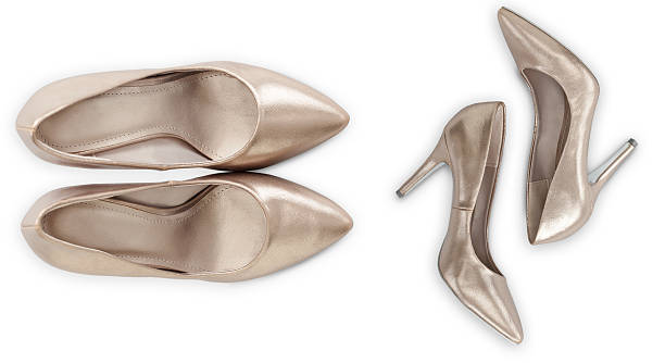Platinum Pumps With Clipping Path stock photo