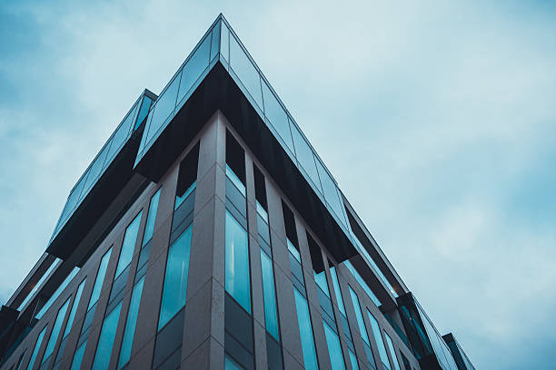 istock Corner of Modern Office Building with Overcast Sky 532974714