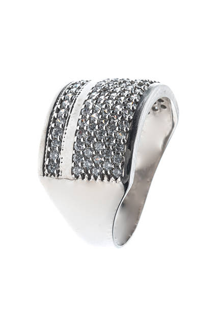 istock Diamonds ring on white gold body shape 532977770