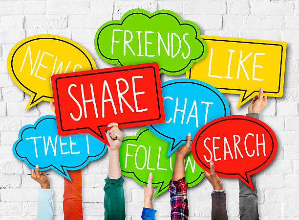 istock Diverse Hands Holding Speech Bubbles Social Media Concept 532981603