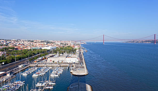 istock top view on yachts and the bridge  in Lisbon 532982295