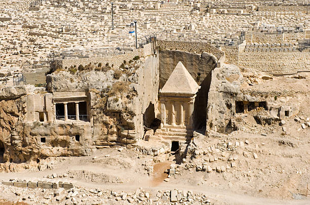 Tomb of the  Zechariah According to the bible this is the tomb of Zechariah the son of Jehoiada the priest, on the foot of the mount of olives in the Kidron Valley in Jerusalem. kidron valley stock pictures, royalty-free photos & images