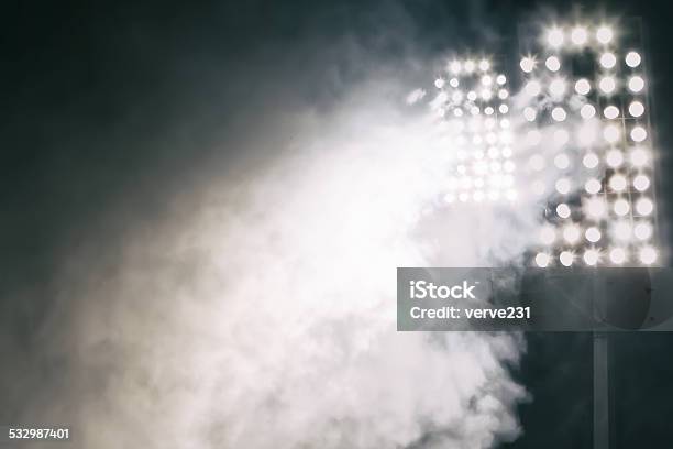 Stadium Lights And Smoke Stock Photo - Download Image Now - 2015, Activity, Backgrounds