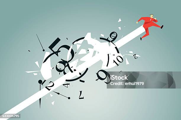 High Jump Stock Illustration - Download Image Now - Breaking, Clock, Broken