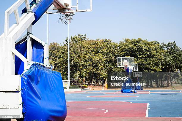 Outdoor Basketball Stadium With Blue Sky Stock Photo - Download Image Now - 2015, Backgrounds, Basket