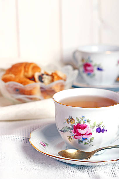 istock Five o'clock break with croissants and tea 533008509