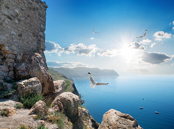 Crimea - June 28, 2022: Swallow's nest castle, Medieval knight's castle.