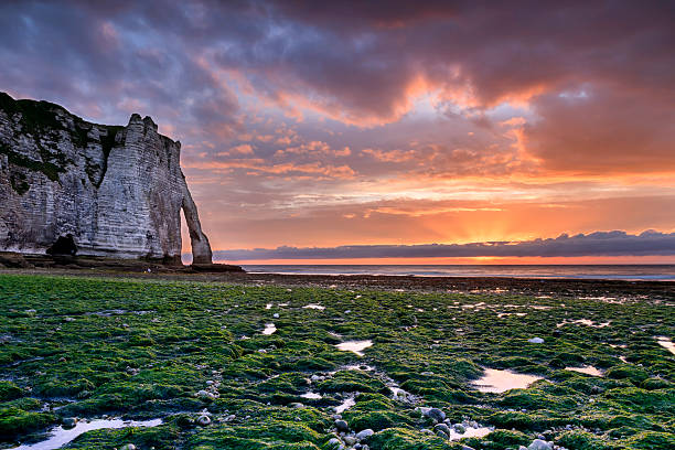 istock Sunset on the cliffs of Etretat 533035475