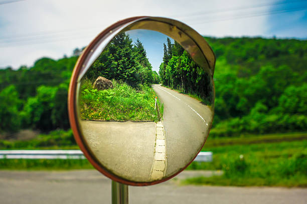istock Mirror in cross street for improving visibility 533040990