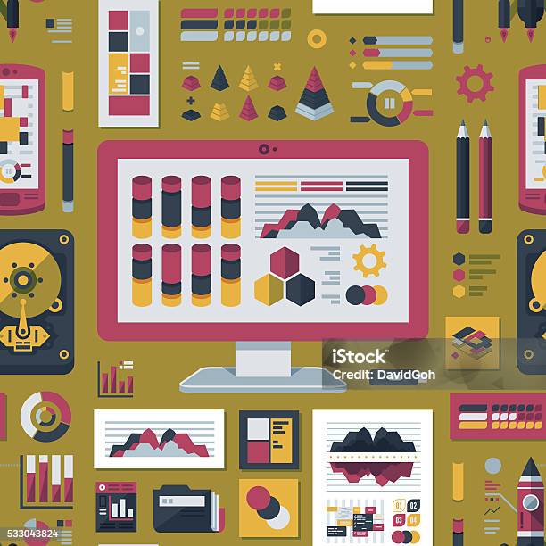 Big Data Flat Design Pattern Stock Illustration - Download Image Now ...