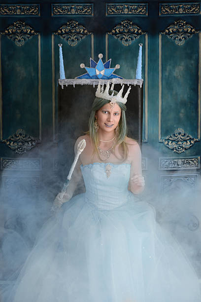 istock snow queen and throne with fog 533047312
