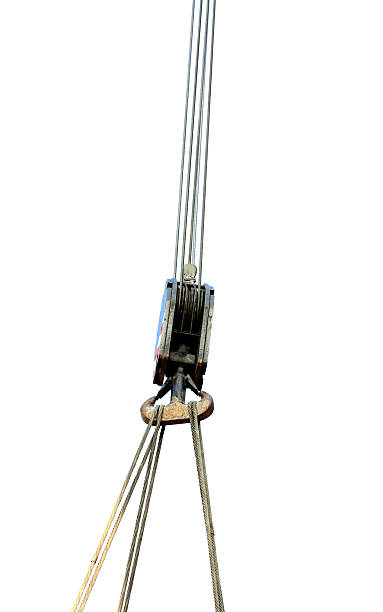 istock pulley with sturdy steel cables to lift loads during loading 533047956