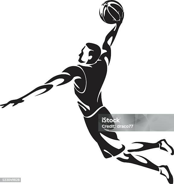 Slam Dunk Abstract Stock Illustration - Download Image Now - Slam Dunk, Basketball - Sport, Basketball - Ball