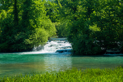 Beautiful waterfalls on Slunjcica river in the village of Rastoke near Slunj in Croatia