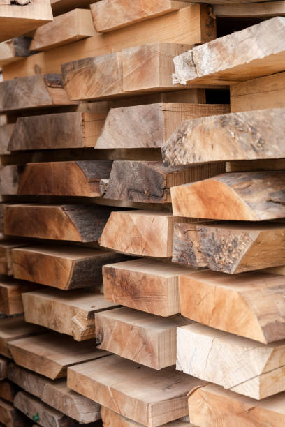 istock Stack of Wooden Railway Sleepers Background Pattern 533050500