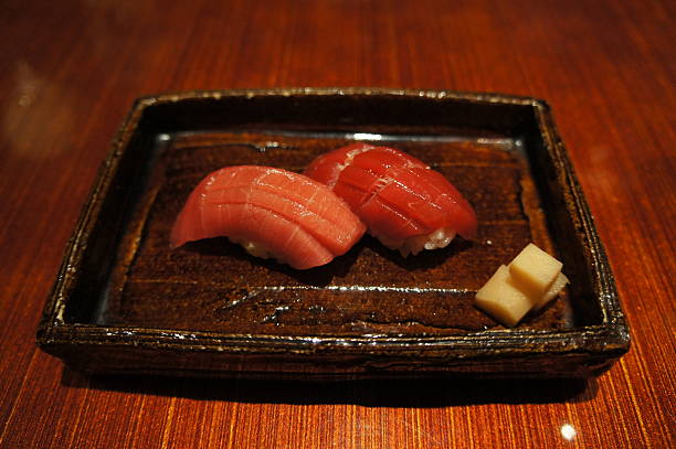 tuna toro sushi stock photo