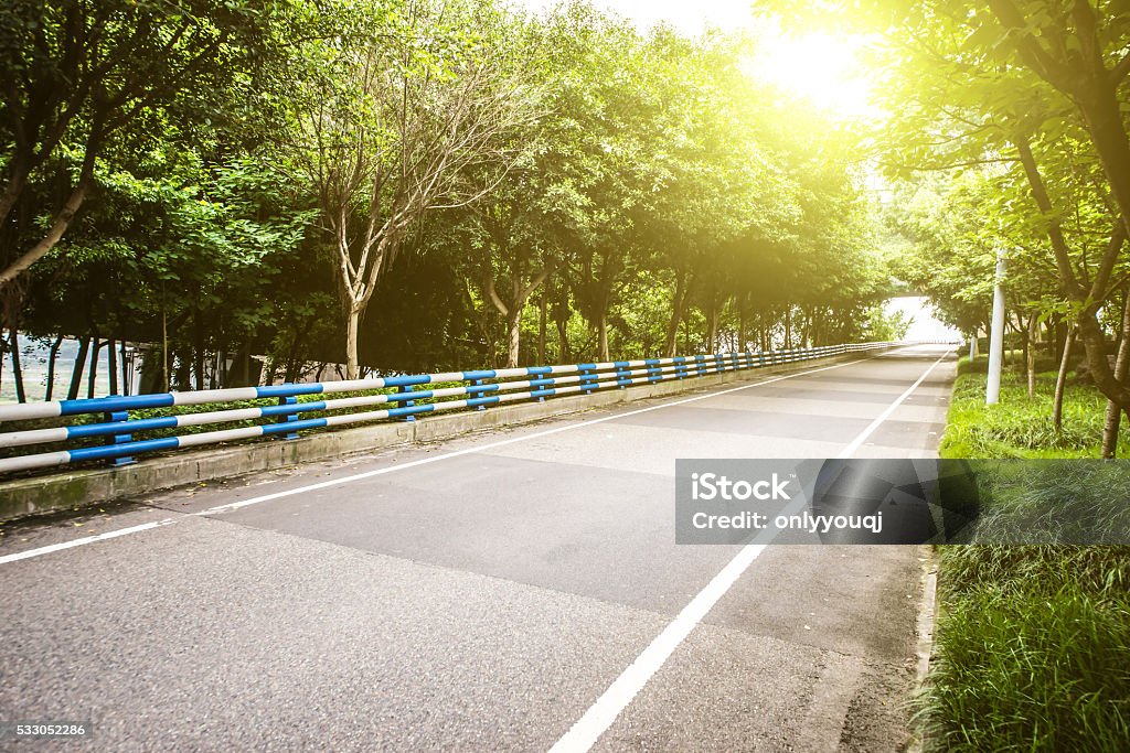empty road near modern building Agricultural Field Stock Photo
