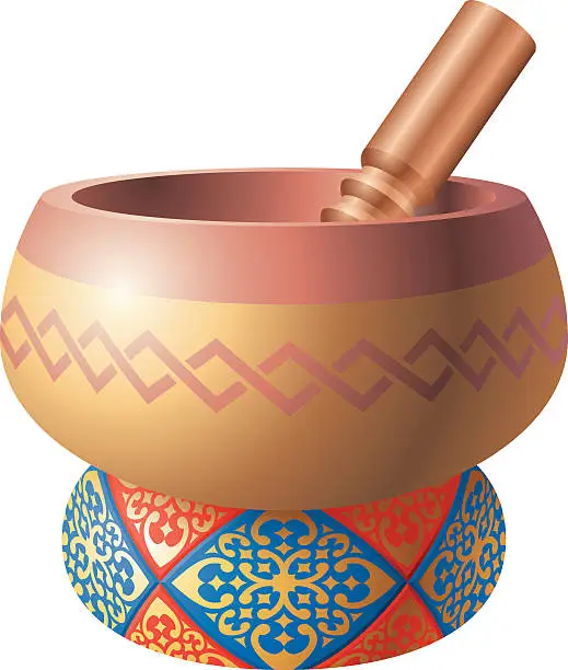 Vector illustration of Tibetan Singing Bowl