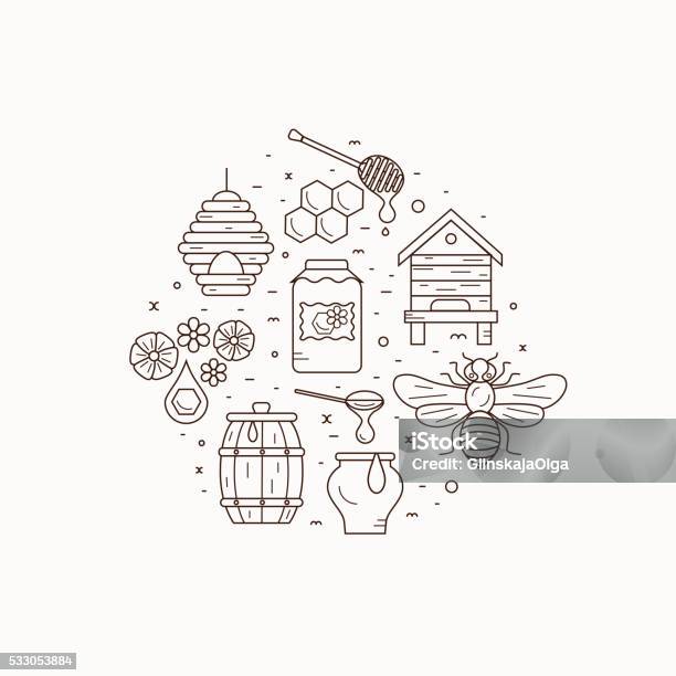 Honey Bee House Illustration Stock Illustration - Download Image Now - Animal, Apiary, Backgrounds