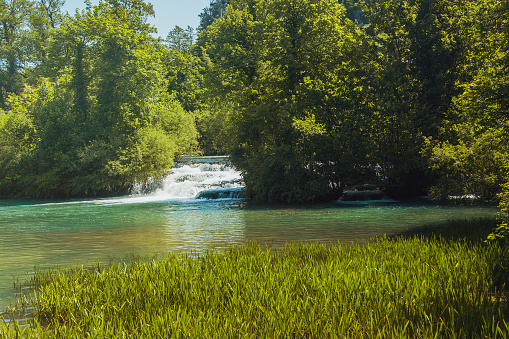     Beautiful waterfalls on Slunjcica river in the village of Rastoke near Slunj in Croatia 