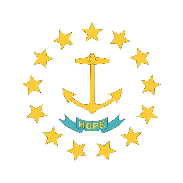 Vector illustration of Rhode Island State Flag