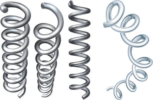 スチール製スプリングコイルの設計要素 - springs spiral flexibility metal点のイラスト素材／クリップアート素材／マンガ素材／アイコン素材