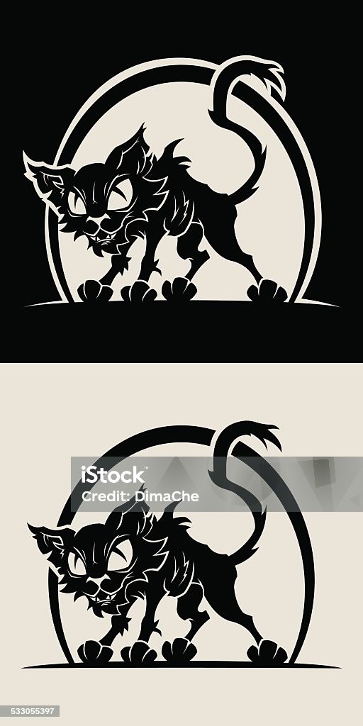 Scrappy cat Scrappy black cat. Junkyard stock vector