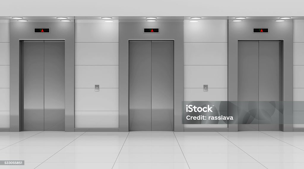 Modern Elevator Hall Interior Elevator Stock Photo