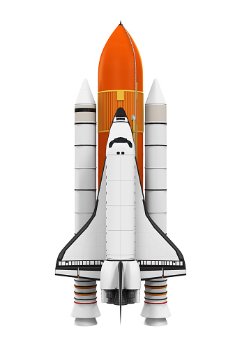 Space Shuttle isolated on white background. 3D render