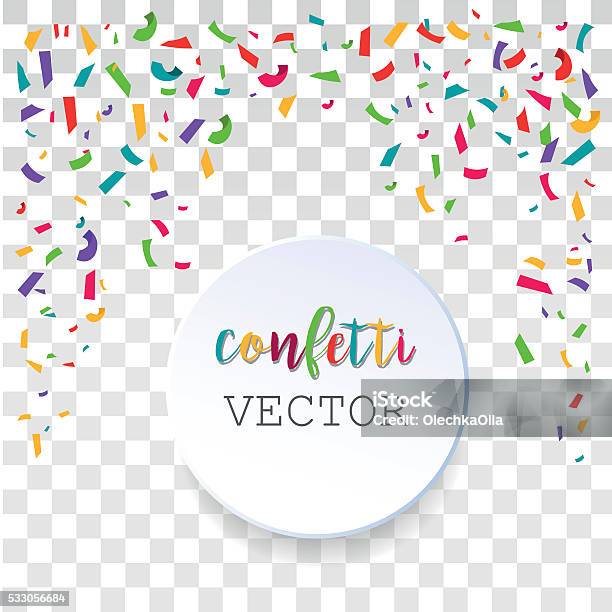 Abstract Background With Falling Confetti Pieces Stock Illustration - Download Image Now - Abstract, Anniversary, Birthday