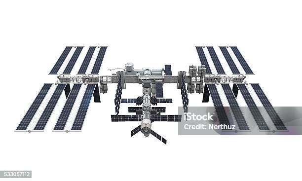 International Space Station Stock Photo - Download Image Now - Cut Out, Digitally Generated Image, Flying