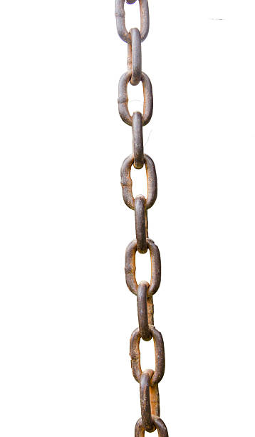 istock Close up of very old rusty metal chain 533058436