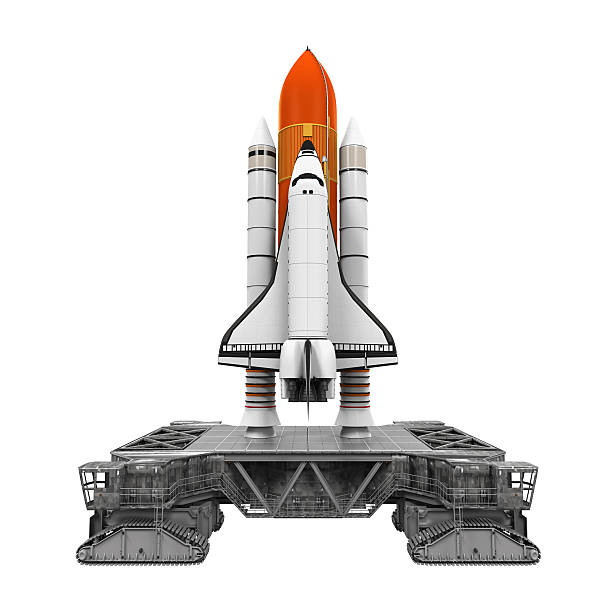 navette spatiale et table de lancement mobile - space shuttle endeavor photos et images de collection