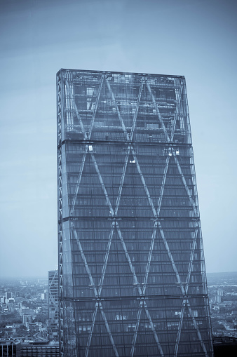 The top of the Cheesegrater building in London.