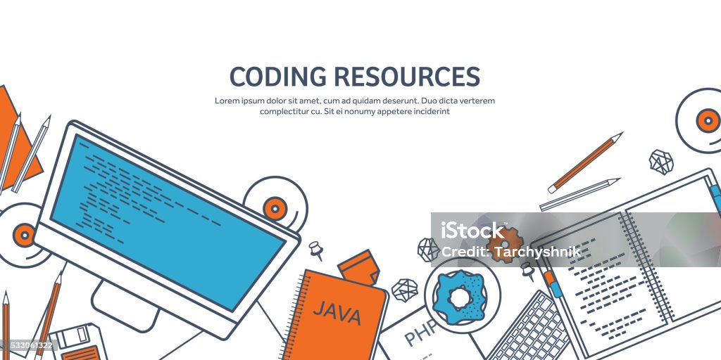 Lined Programming Coding Outline Flat Computing Background Code ...