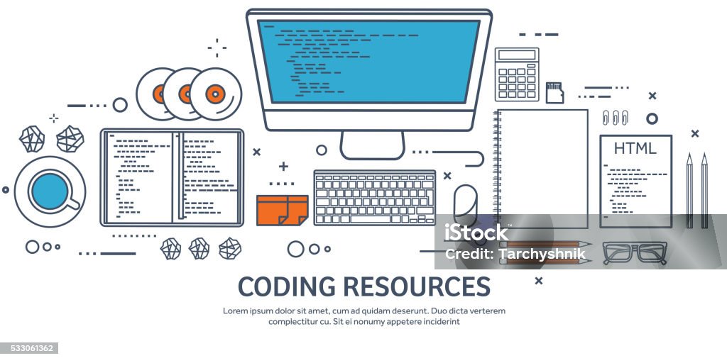 Lined Programming Coding Outline Flat Computing Background Code ...