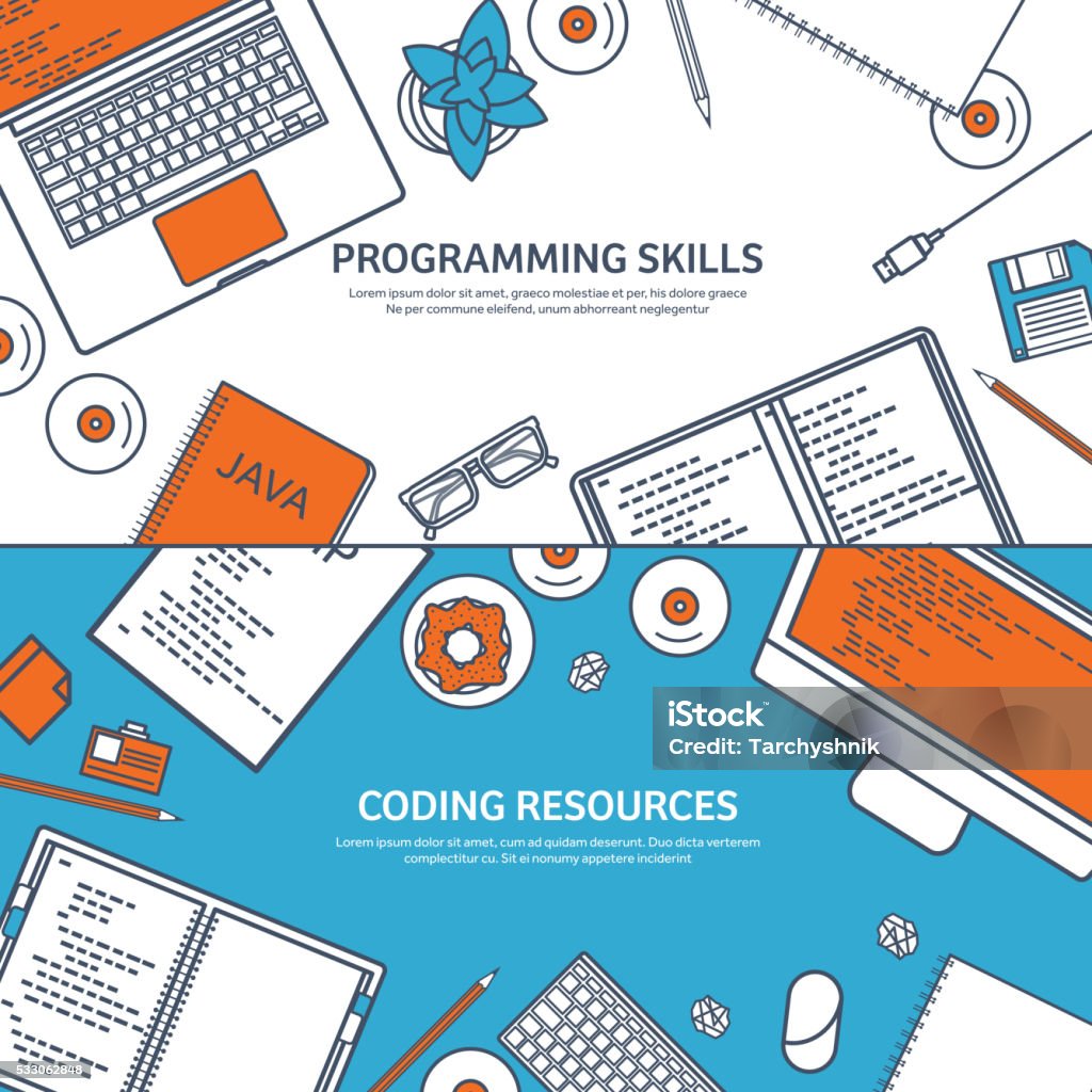 Lined Programming Coding Outline Flat Computing Background Code ...