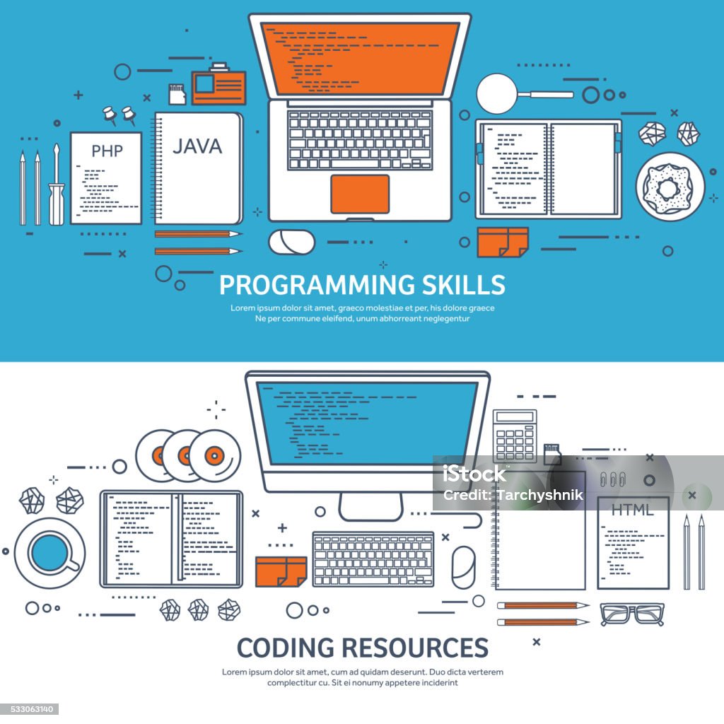 Lined Programming Coding Outline Flat Computing Background Code ...