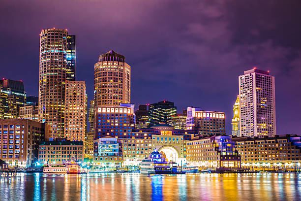 boston harbar i panoramę - boston skyline harbor city zdjęcia i obrazy z banku zdjęć