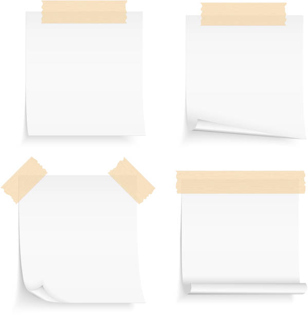 紙テープ付き - paper notebook ruled striped点のイラスト素材／クリップアート素材／マンガ素材／アイコン素材