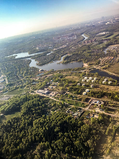 istock Aerial view on Moscow suburbs, Russia 533066352
