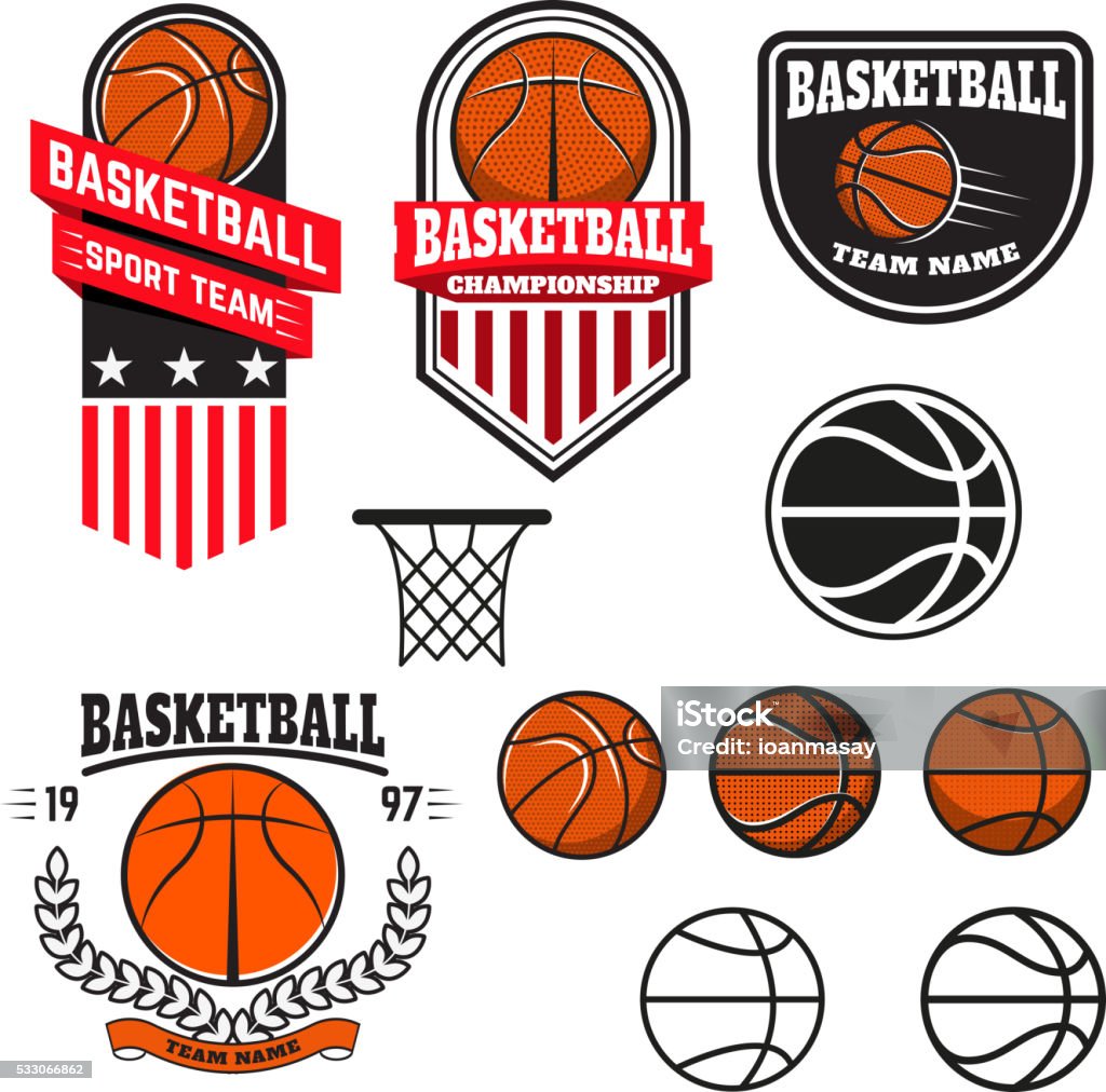 Ilustración de Etiquetas Conjunto De Básquetbol Y Logotipos Y Elementos De  Diseño y más Vectores Libres de Derechos de Baloncesto - iStock