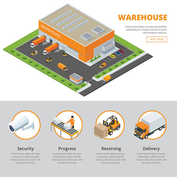 lagerhaus - warehouse distribution warehouse occupation truck stock-grafiken, -clipart, -cartoons und -symbole