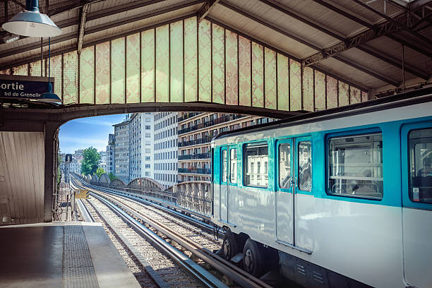 Metro station in Paris stock photo