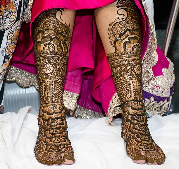 Photo of Mehendi on Bride's Leg
