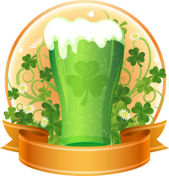 Vector illustration of Green Beer Banner